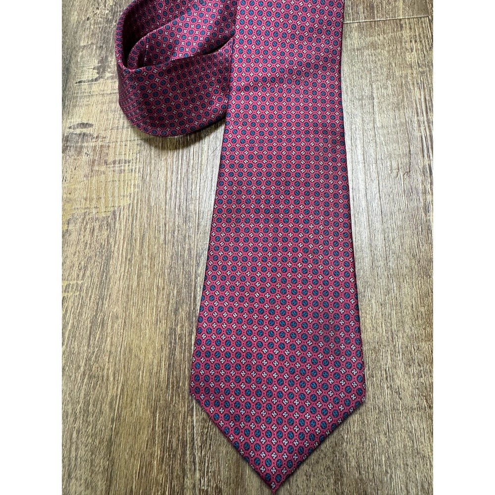 Kuppenheimer Tie Men s Size S Red Silk Patterned‎ Neckwear - Excellent Condition - Picture 9 of 9
